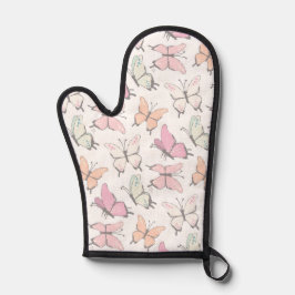 Manoplas Patrón de Mariposa Rosa Bonita