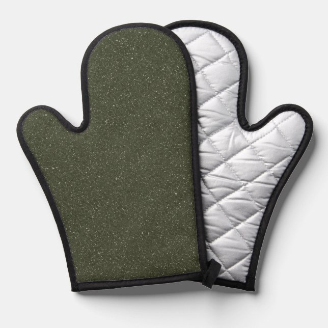 Manoplas Personalizado Dark Moss Oven Mitt con textura (Anverso/Reverso)