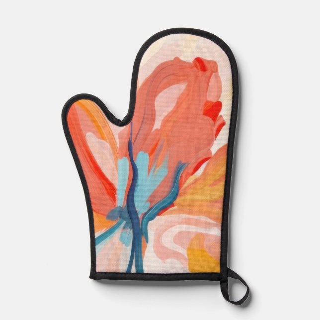 Manoplas Pintura abstracta de fondo de flores (Anverso)