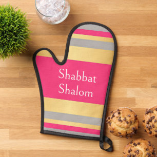 Manoplas Rayas Calientes Rosa Dorado Gris, Glam Shabbat Sha