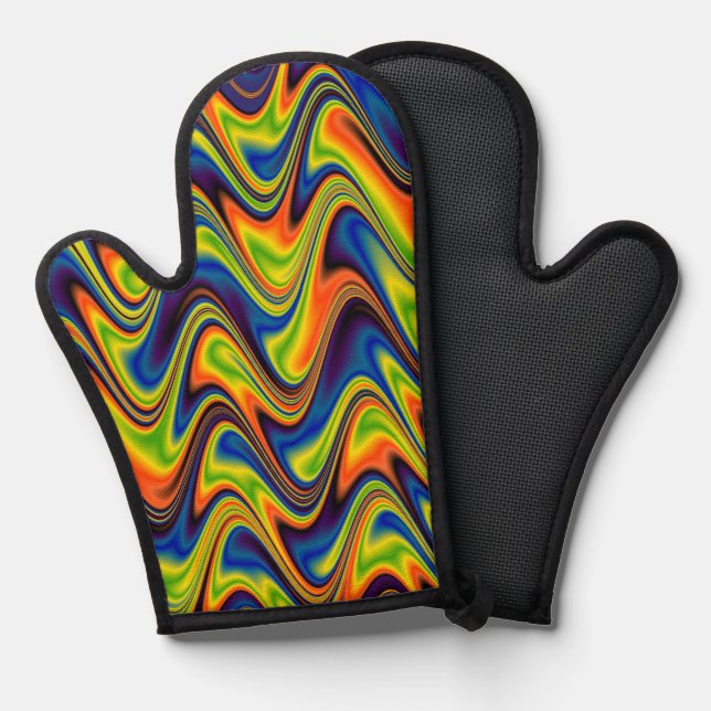 Manoplas Resumen de Wavy Multicolor (Anverso/Reverso)