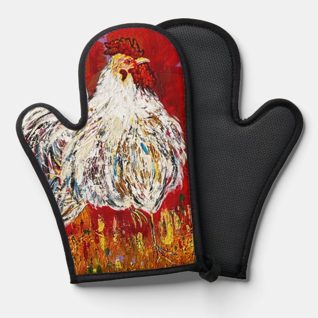 Manoplas Rooster Oven Mitt (Anverso/Reverso)