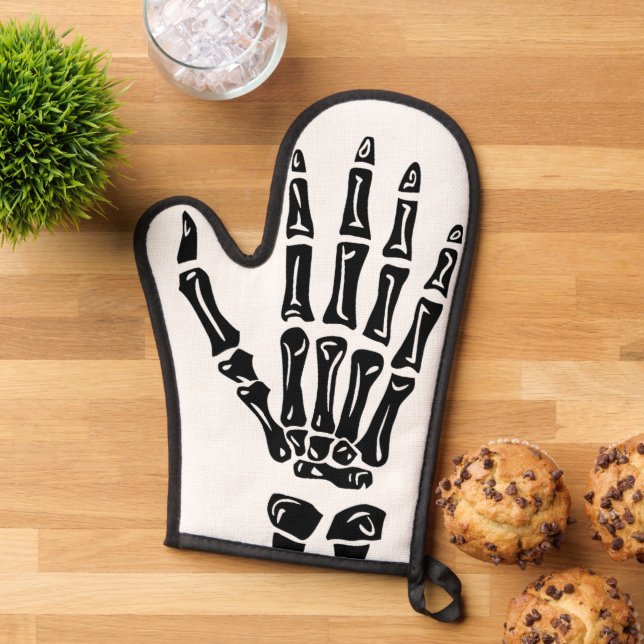 Manoplas Skeleton Hand Gothic Halloween Cocina Semejante Añ (De arriba hacia abajo)