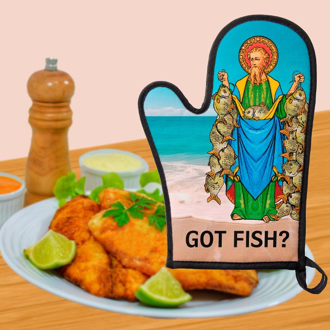 Manoplas ¿St. Andrew Tiene Pescado? Oven Mitt (Subido por el creador)