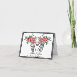 Manos de Esqueleto Gótico y Rosas Agradecimiento d