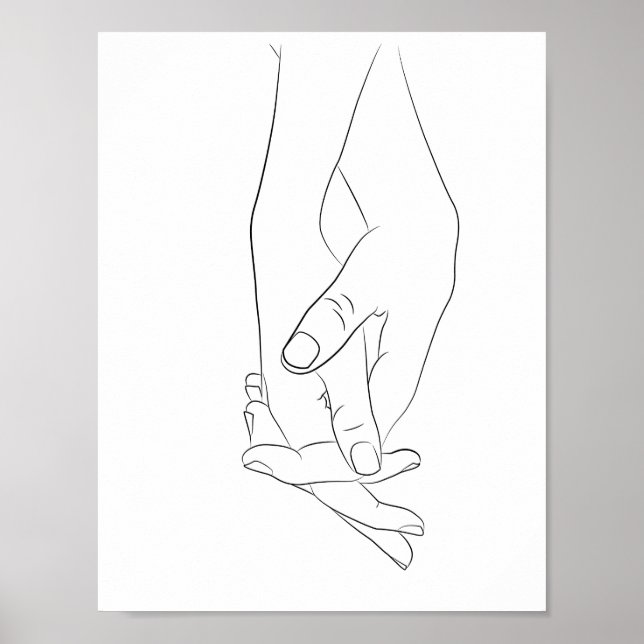 Manos de mano Línea mínima Arte Cuto Simple Trendy (Frente)