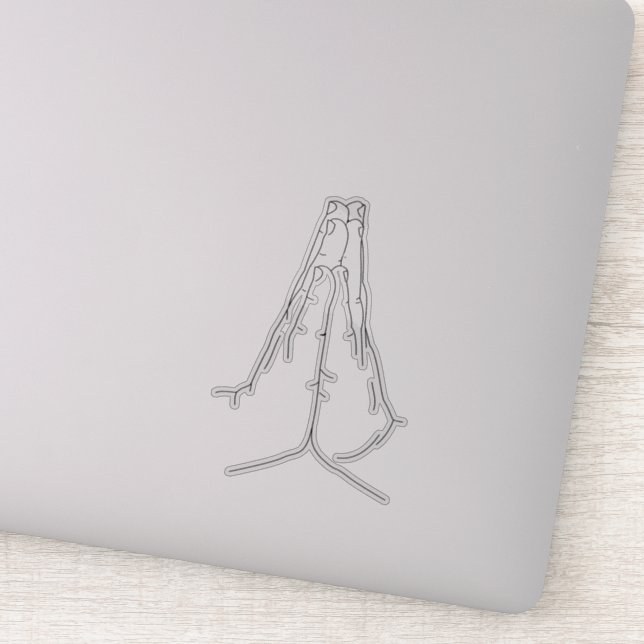 Manos de oración, línea simple Pegatina de arte (Detalle)