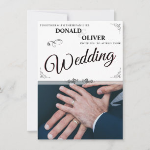 Manos de una pareja Boda gay con anillos