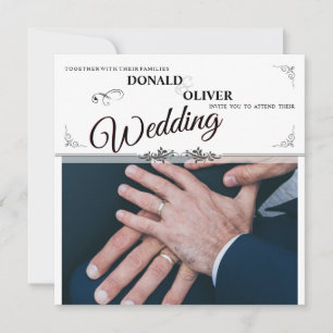 Manos de una pareja Boda gay con anillos