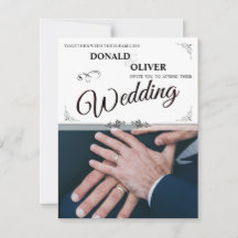 Manos de una pareja Boda gay con anillos