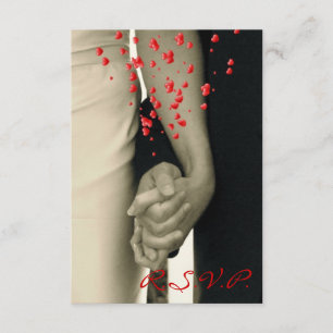 manos en mano Respuesta de RSVP de boda blanca Bal