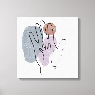 Manos Madre Hijo Arte Lineal Amor