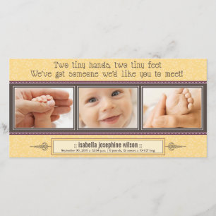 Manos minúsculas, pies minúsculos de invitación