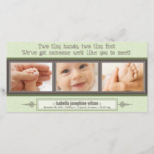 Manos minúsculas, pies minúsculos de invitación