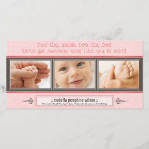 Manos minúsculas, pies minúsculos de invitación