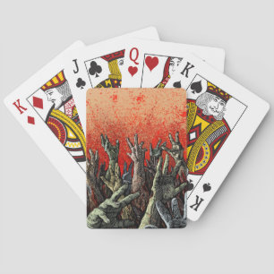 Manos zombis jugando cartas