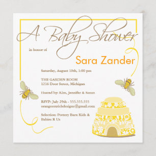 Manosee la invitación de Baby Shower de la abeja
