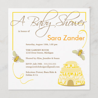 Manosee la invitación de Baby Shower de la abeja