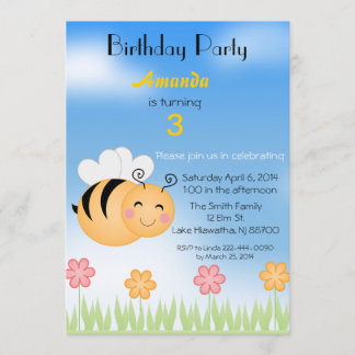 Manosee la invitación de la fiesta de cumpleaños