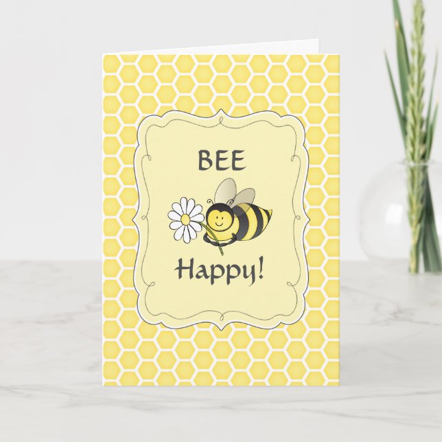 Manosee la tarjeta de cumpleaños de la abeja (Anverso)