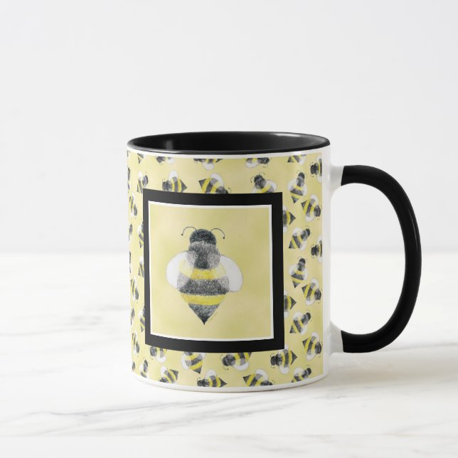 Manosee la taza del ilustracion de la abeja (Derecha)