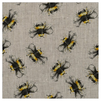 Manosee la tela de la impresión de la abeja -