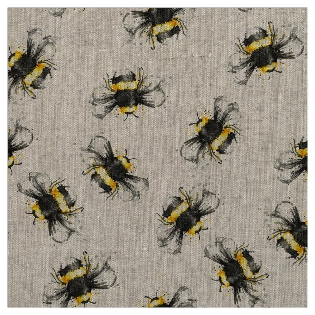 Manosee la tela de la impresión de la abeja - (Retal)