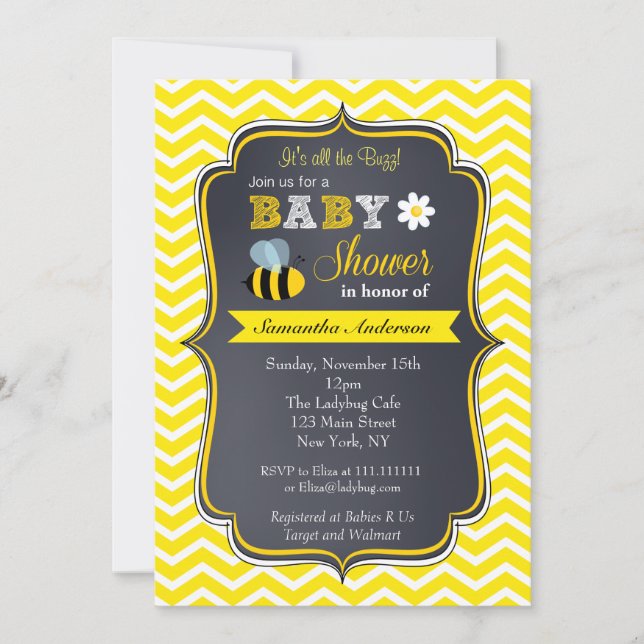Manosee las invitaciones de Baby Shower de la (Anverso)