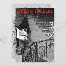 Mansión perdida invitaciones a fiesta de Halloween