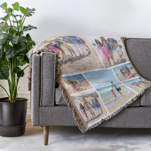 Manta 10 Collage de fotos personalizado (10 Photo Collage Personalized Throw Blanket from Ricaso. Make your own, add your own photographs)