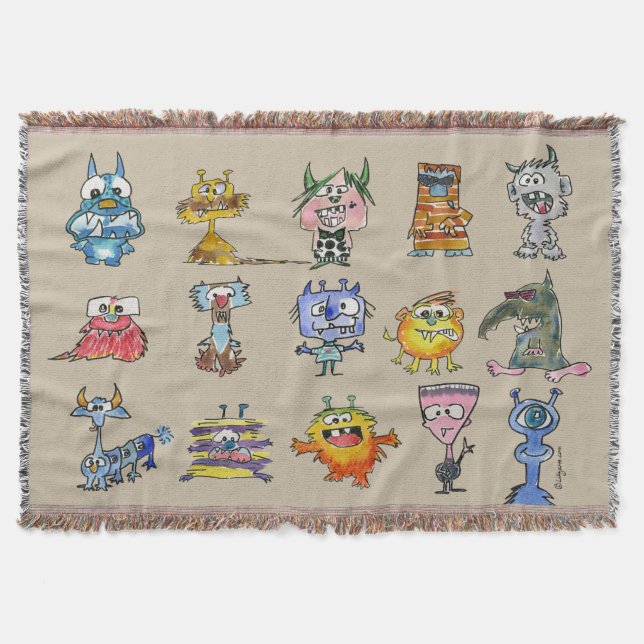 Manta 15 Monsters Personalizado Throw Blanket (Anverso)
