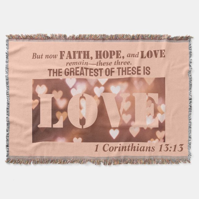 Manta 1 Corinthains 13:13 Love Throw Blanket (Anverso)