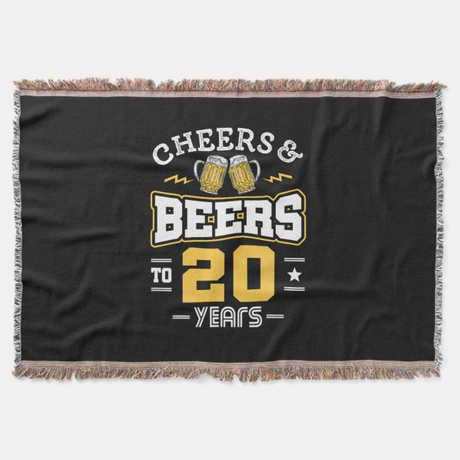 Manta 20.º Cumpleaños Saludos Y Cervezas Cumpleaños (Anverso)