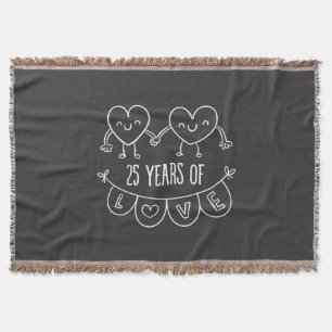 Manta 25° Aniversario Regalo Corazones de Chalk