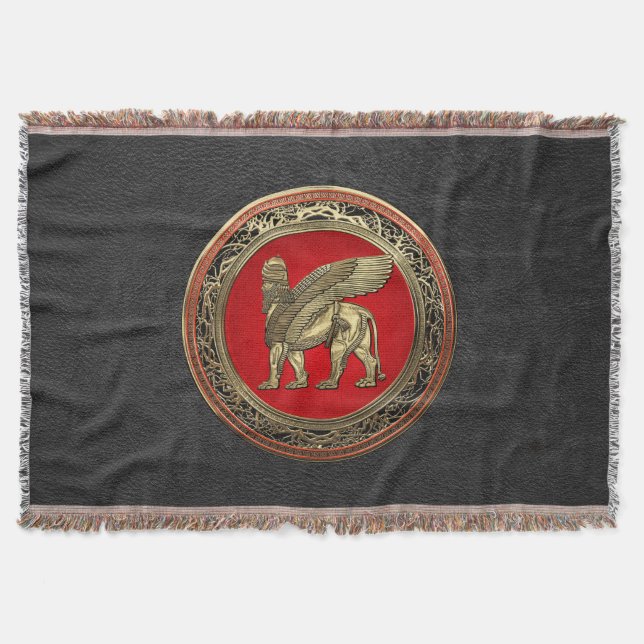 Manta [410] León alado asirio - Lámparas de oro (Anverso)