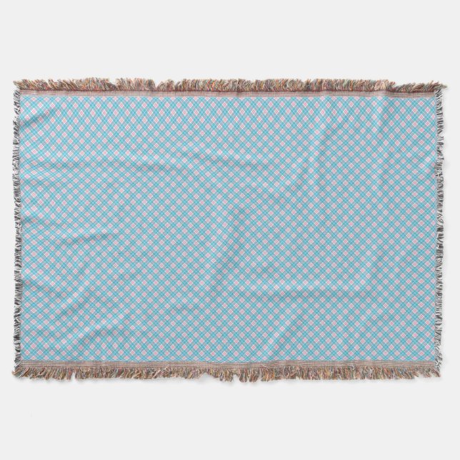 Manta A light blue blanket with a subtle diamond pattern (Anverso)