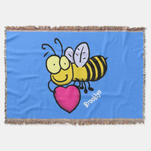 Manta Abeja graciosa y linda con ilustracion personaliza