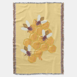 Manta Abejas de miel y diseño de mimbre