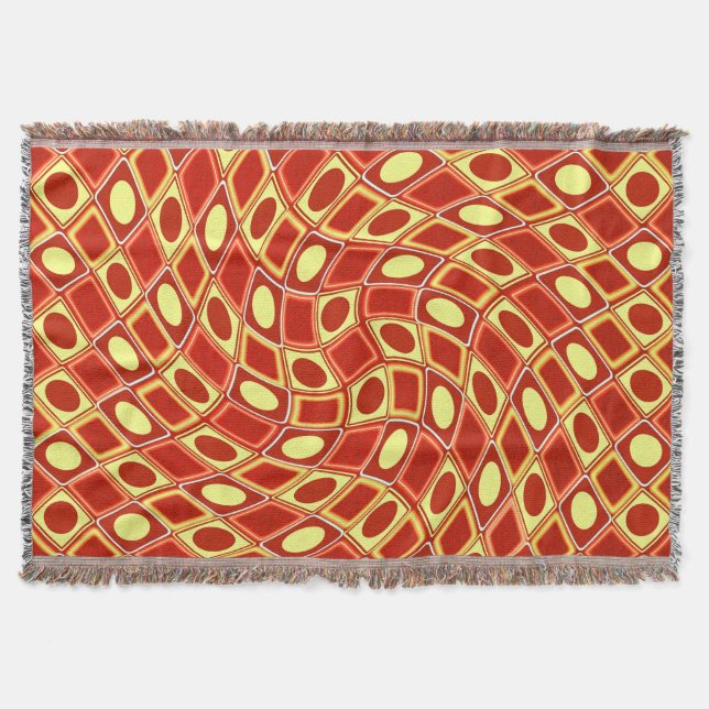 Manta Abstract geometric swirl retro pattern in red  (Anverso)