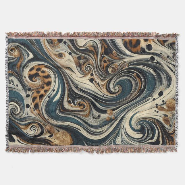 Manta Abstract Leopard Print Swirl (Anverso)