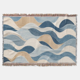 Manta Abstract Modern Ocean Wave Pattern Coastal Blue Be
