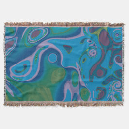 Manta Abstract Peacock Swirl Throw Blanket