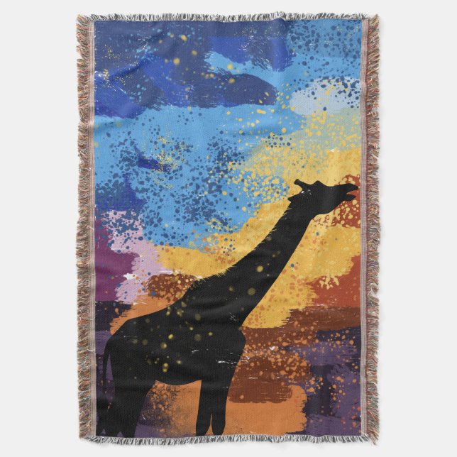 Manta Abstract Savanna Dreams ImpressionistThrow Blanket (Frente vertical)