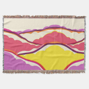 Manta abstracta de frambuesa magenta y ciruela