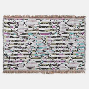 Manta Abstracto rayado rayas de tintas de color turquesa