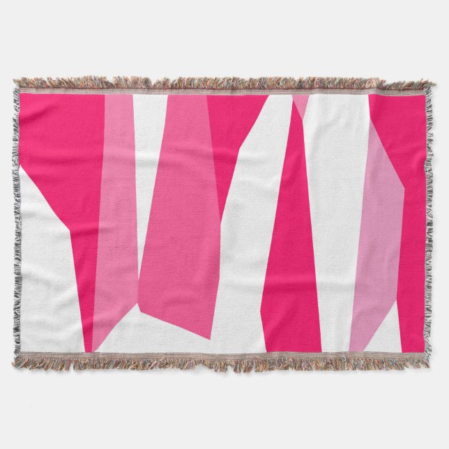 Manta abstracto rosa y blanco  (Anverso)