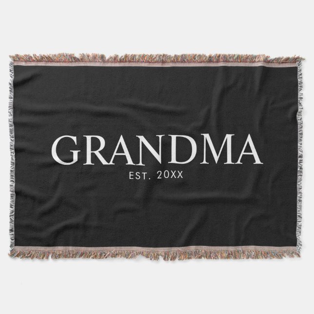 Manta Abuela moderna elegante negra (Anverso)