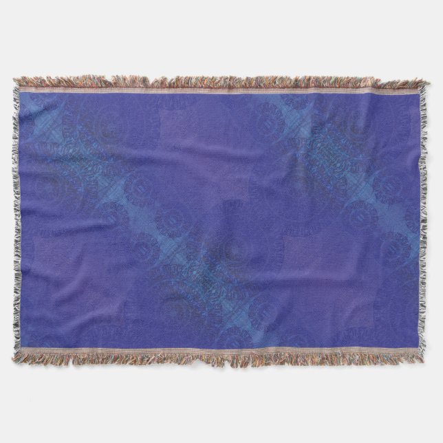 Manta Aceptación | Medallones Blue Indigo Violet Boho (Anverso)