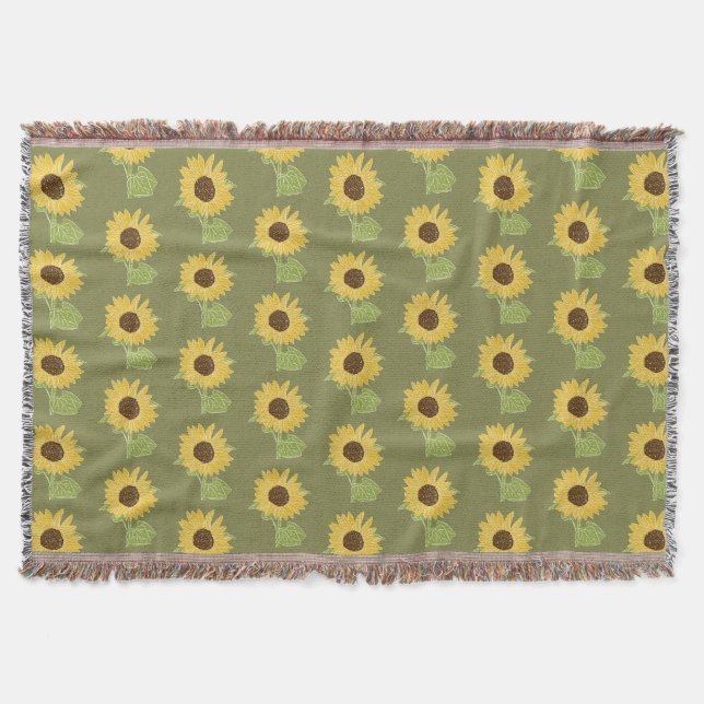 Manta Acuarela de girasol (Anverso)
