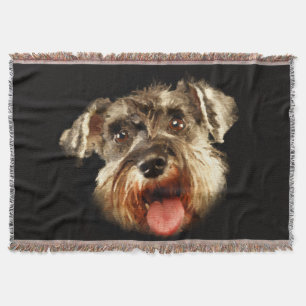 Manta Acuarela del retrato del Schnauzer miniatura